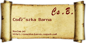 Császka Barna névjegykártya