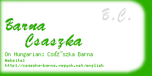 barna csaszka business card